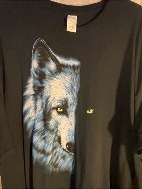 Black Wolf Portrait Animal Tee